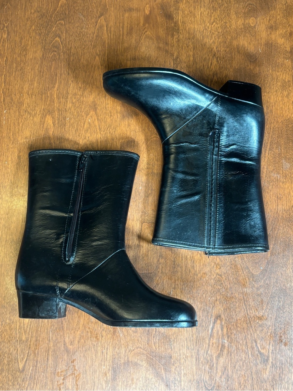 Women's Black Mid-Calf Zip Ankle Boots